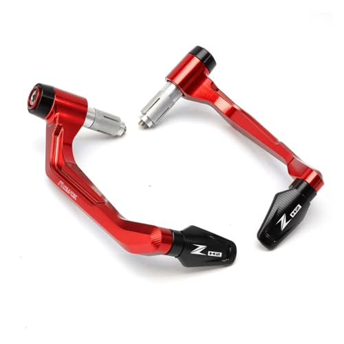 for Kawasaki ZH2 2019-2021 Motorcycle CNC Handlebar Grips Brake Clutch Levers Guard Protector (Color : Red) - color: Red