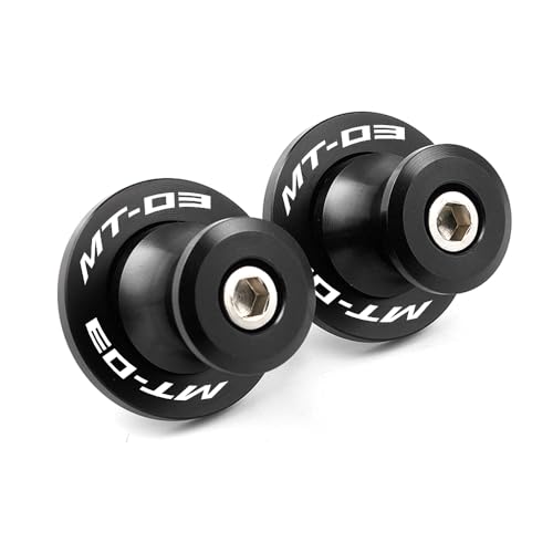 MOWOK Fit For YAMAHA MT-03 MT03 2015 2016 2017 2018 2019 2020 2021 2022 2023 2024 2025 2026 Motorcycle 6MM Swingarm Spools Slider M6 Stand Screws (Black) - color: Black