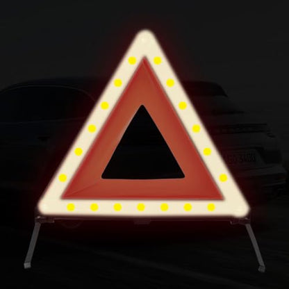 STOBAZA Reflective Emergency Warning Triangle Sign Portable Safety Sign for Roadside Assistance Cars SUVs Trucks High Visibility Automotive Safety Triangle - size: 43.50X37.00X0.50CM