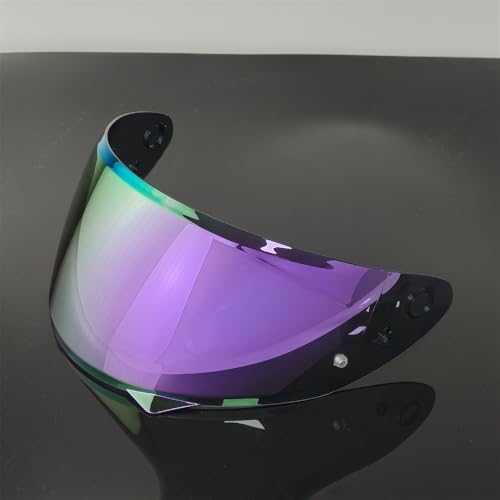 HJ-34P Helmet Visor Replacement for HJC C10.Motorcycle Helmet Shield UV Protection Compatible with HJC C10 (Revo Deep Purple+Anti Fog Film) - color: Anti Fog Film+revo Deep Purple