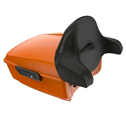 Advanblack King Tour Trunk Pack, Black Mount Bracket, Top Luggage Rack, Orange Trunk Pak Liners Fit for 09-Later Harley Touring, Road Glide, Street Glide Special, Electra Glide - color: Baja Orange