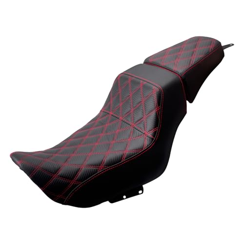 Motorcycle Driver Passenger Seat Two-up Seat Fit For Harley Nightster RH975 Nighster Special RH975S 2022-up (Red Stitching) - color: Red Stitching
