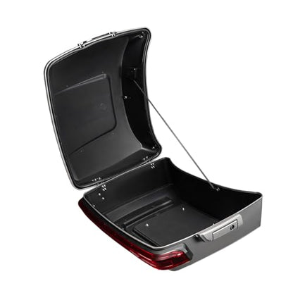 Advanblack 2025 Road Glide King Tour Trunk Pack Black Latch Wrap-Around Backrest Compatible with 1997-2025 Harley Touring Road Glide, Street Glide, Electra Glide (Mystic Shift) - color: Mystic Shift