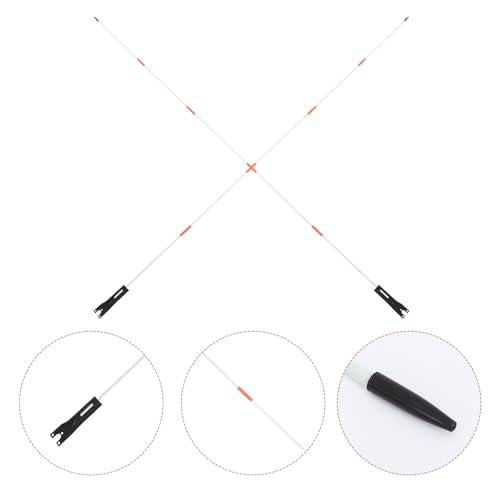 KALLORY 2 Sets of Universal Bicycle Flag Poles 37cm White 5-Section Safety Handlebar Mounts for Bikes and Motorcycles