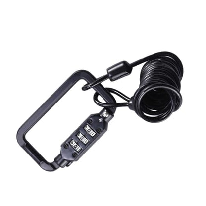 ABOOFAN Bike Helmet Lock Cable with Combination Code Security, Lightweight Alloy Spring Steel Wire for Motorcycle and Bicycle, Portable Outdoor Safety Helmet Lock in Black