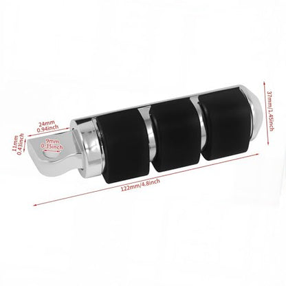 Chrome Anti-Vibration Foot Pegs Compatible with Harley Softail Sportster Dyna Touring Models - Heavy Duty Rubber O-Ring Footpegs with Male Mount Support for Highway Cruising & Custom Choppers - color: Chrome#14