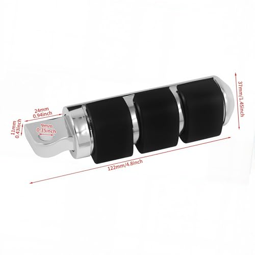 Chrome Anti-Vibration Foot Pegs Compatible with Harley Softail Sportster Dyna Touring Models - Heavy Duty Rubber O-Ring Footpegs with Male Mount Support for Highway Cruising & Custom Choppers - color: Chrome#14