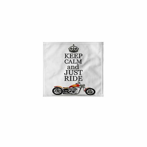 3dRose - Keep Calm and just Ride. Cool Motorcycles Saying. - Towel - (twl-220704-3) - size: 11x12 Wash Cloth for Face and Body