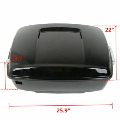TCMT King Motorcycle Trunk Backrest Pad 2 up Mounting Rack Fit For Harley Touring 1997-2008 Electra Glide Road Glide Street Glide Pack - color: With Speaker Holes: Style D Black Rack