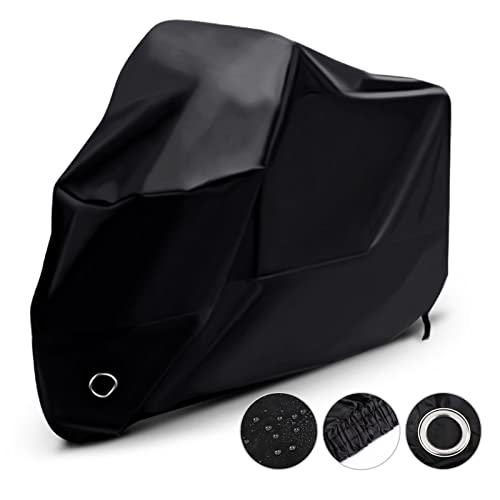 LIHAO Waterproof Motorcycle Cover Shelter Rain UV All Weather Protection 190T - size: 190T