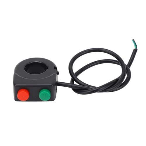 Qiilu Universal 7/8inch ABS Plastic Handlebar 12V Horn Head Light Black On Off Button Handlebar Switch Fit for Motorcycle Scooter E Bike Black