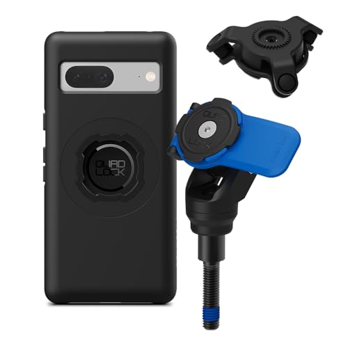 Quad Lock Handlebar Clamp Motorcycle Phone Mount with Vibration Dampener and MAG Phone Case for Pixel 7 - size: Pixel 7