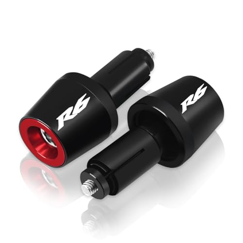 MFGZD R6 Motorcycle Bar End Plugs, CNC Aluminum Alloy Red Handlebar End Plugs Compatible With Yamaha R6 YZF-R6 - size: For R6 Red