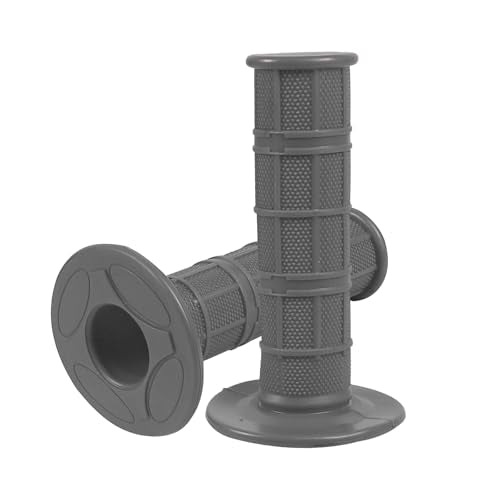 2PCS Motorcycle Handlebar Grips, Non Slip Rubber Handlebar Grips, with 7/8" Left & 1" Right for Motorcycle, Dirt Bike, ATV, Universal Motorcycle Accessories for Women & Men (Gray) - color: Gray