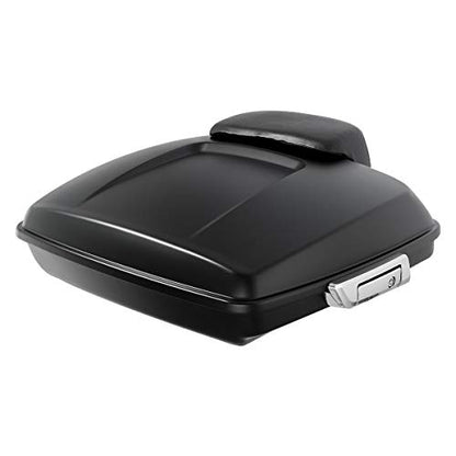 XFMT Motorcycle 5.5" Matte Black Razor Trunk Luggage W/Passenger Backrest Pad For Harley Touring Road King Street Glide Road Glide Electra Glide Ultra Classic 2014-Later - color: Matte Black Set 1