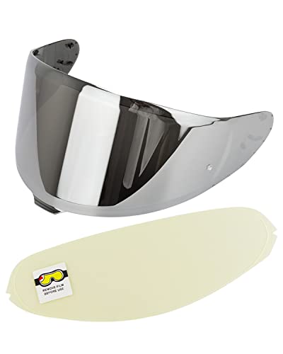 CWR-F2 Shield Visor with Anti-Fog Lens insert Film For RF-1400 RF1400 Motorcycle Helmet, CWR F2 Aftermarket Visor (Silver + Film) - color: Silver + Film
