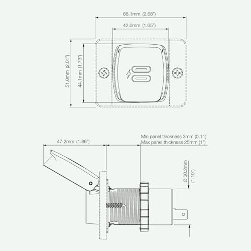 Scanstrut Flip Pro Max - Dual USB-C Charge Socket