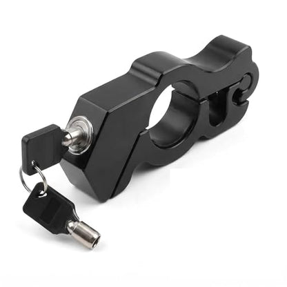 1 PC Motorcycle Handle Throttle Grip Security Lock, Alloy Anti-theft Brake Lock with Anti-scratch Gasket, One-button Locking Design, Universal for Motorcycles Scooters ATVs Bicycles (Black) - color: Black