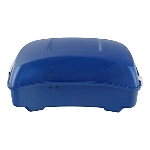 Electric Blue Chopped Luggage Trunk with Backrest Pad Fit for 2014-Up Harley Touring Models Road King Road Glide Street Glide Electra Glide Ultra-Classic - color: Electric Blue Chopped Pack Trunk Set #1