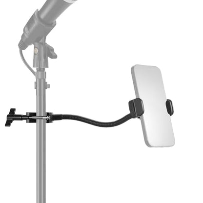 NEEWER BASICS Mic Stand Phone Holder with Flexible Arm, 360° Ball Head Boom Arm Microphone Floor Music Stand Cell Phone Mount Compatible with iPhone Android Samsung Video Recording, MS009 - style: MS009