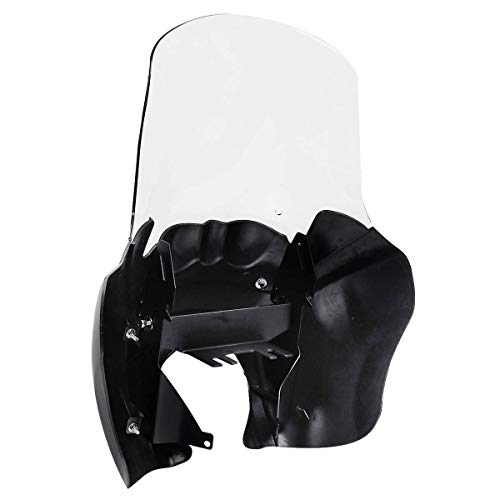 Green-L Matte Black Pre-Drilled Front Upper Fairing 15" Clear Windshield Fit for Harley Dyna Low Rider FXDL 2007–2017 - color: Matte Black Fairing w/ Clear Windshield