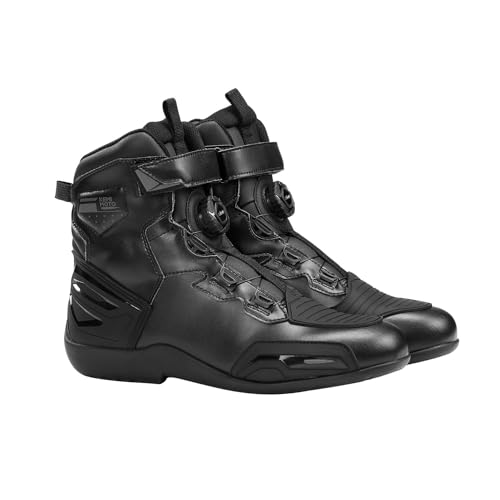 KEMIMOTO Men's Motorcycle Boots with Quick-Release ATOP Knob Flexible and Breathable Motorcycle Shoes - size: 8 Narrow