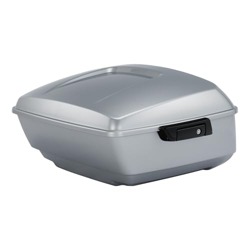 King Motorcycle Trunk Box Fit for Harley Touring 2014-2025 CVO Road King Road Glide Street Glide Electra Glide Ultra Limited Atlas Silver Metallic Pack - color: Atlas Silver Metallic(No Speaker Holes)