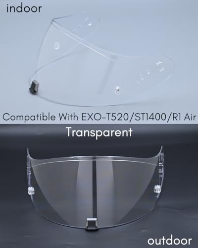 Compatible With EX0 T520 Motorcycle Helmet Visor R1 Air Face Helmet Shield Replacement ST1400 Tinted Visor (Transparent) - color: Transparent