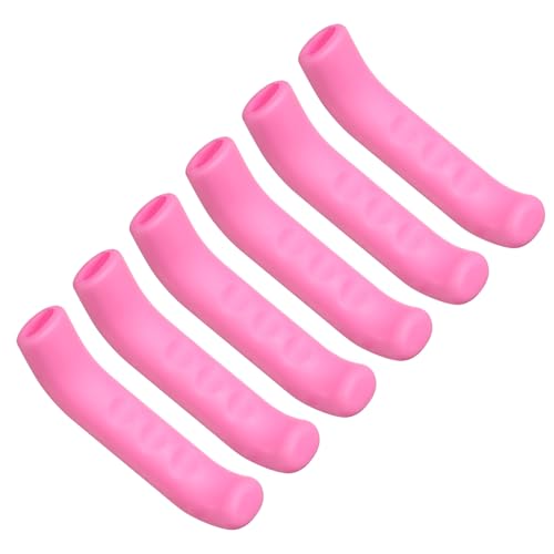 HARFINGTON 3 Pairs Bike Brake Lever Cover Silicone Brake Lever Grip Protector Anti-Slip Brake Handle Protection Covers Sleeve for Mountain Road Bike Cycling, Pink - color: Pink
