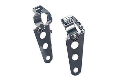 Chrome Fork Ear Headlight Mount Brackets Motorcycle Chopper Cafe Racer 35mm-43mm