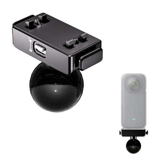 25mm Ball Head Magnetic Mount with Mechanical Lock for Insta360 X5/X4 Air/Ace Pro 2/Ace Pro/Ace RAM B-Size Compatible, Aluminum Adapter for Motorcycle Handlebar, Fork Stem, Marine Rail Mounts