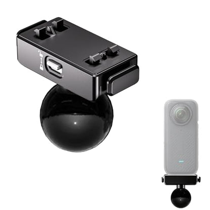 25mm Ball Head Magnetic Mount with Mechanical Lock for Insta360 X5/X4 Air/Ace Pro 2/Ace Pro/Ace RAM B-Size Compatible, Aluminum Adapter for Motorcycle Handlebar, Fork Stem, Marine Rail Mounts