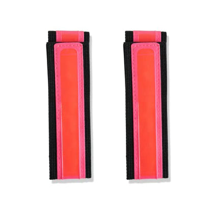 Vincita Reflective Bands - Highly Visible Safety Reflective Bands for Cycling, Walking, Running, and Hiking - Suitable with Molle Webbing On Backpack (Pair of 2) - color: Pink