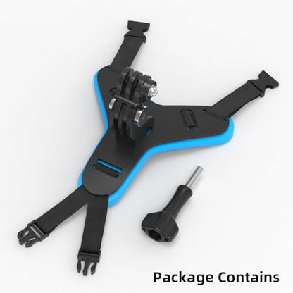 SOH Motorcycle Helmet Chin Strap Mount Dirt Bike Holder Mounting Motorcycle Helmet Camera Mount Compatible with GoPro 13, 12, 11, 10, 9, 8, DJI Action 5Pro,4,3, Insta 360/AKASO and more Action Cameras