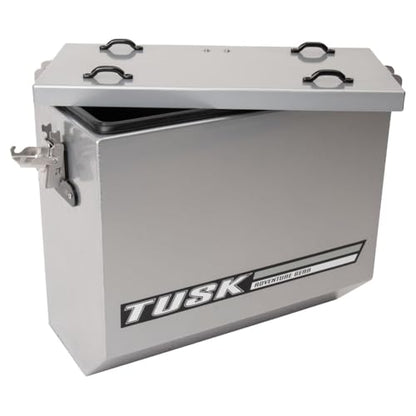 TUSK Aluminum Panniers with Pannier Racks V2 Medium Silver Compatible with Honda CRF300L/ABS 2021-2025/CRF300L/ABS Rally 2021-2025/CRF300LS 2023-2025