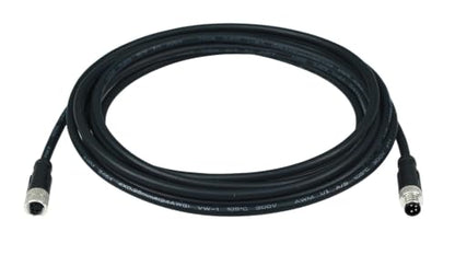 M8 4-Pin Male to Female Connector Cable, A-Coded Straight Circular Industrial Molded Cable, IP67 Waterproof Unshielded PVC Wire, 30V 3A AC/DC, AWG24 - size: 5m, style: 4pin