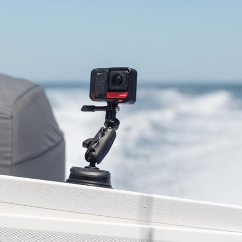 Quad Lock 360 Action Camera Kit with Suction Base and Dual Pivot Arm (Medium) Compatible with GoPro, Action Cameras and Compatible Lights - size: Medium (3")