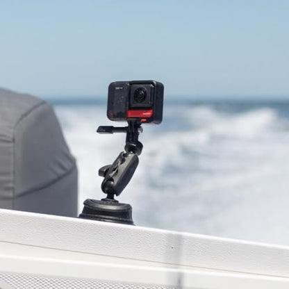 Quad Lock 360 Action Camera Kit with Suction Base and Dual Pivot Arm (Medium) Compatible with GoPro, Action Cameras and Compatible Lights - size: Medium (3")
