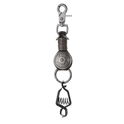 Heavy Duty Glove & Hat Clip with Carabiner, All-Metal Spring Clamp Work Glove Holder for Tool Belt, Harness, Backpack - style: Concho