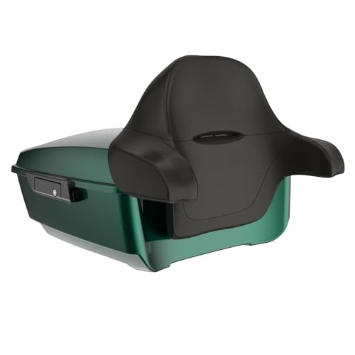 Advanblack 2024 Road Glide King Tour Trunk Pack Compatible with Harley Touring CVO Road Glide, Street Glide, 2023.5 2024 2025 Detachable Mounting Rack, Full Backrest & Trunk Liners (Alpine Green) - color: Alpine Green