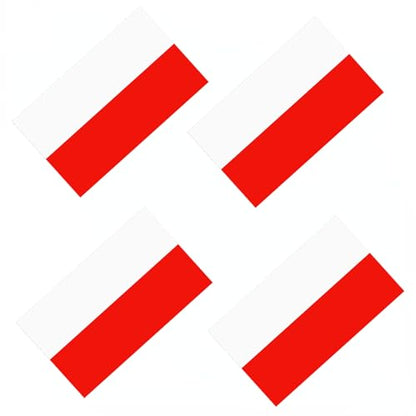 4 PCS Flag Stickers - Poland Flag Stickers Decals for Cup Computer Laptop Car Bumper Window Helmet Musical Instrument with Smooth Surface - size: Poland