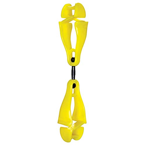 Ergodyne Squids 3420 Swiveling Glove Clip Holder with Dual Clips - color: Lime - Single, size: 1 Count (Pack of 1)