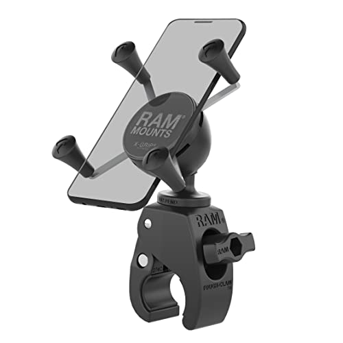 RAM MOUNTS X-Grip Phone Mount with Tough-Claw Clamp, Adjustable Handlebar & Rail Mount for Motorcycle, Bike & ATV, B Size 1" Ball RAM-HOL-UN7-400U