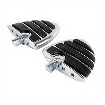 Motorcycle Wing Footpegs Foot Pegs Fit for Harley Touring Road Glide Street Glide Softail Dyna V-Rod Cruiser Wing Fat Bob Yamaha Honda Kawasaki Suzuki (Chrome#50) - color: Chrome#50