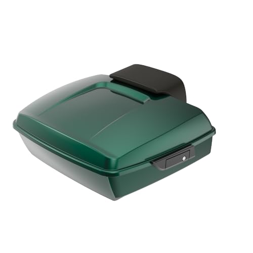 Advanblack Alpine Green Chopped Tour Trunk Pack Black Latches Compatible with Harley Touring 14-25 Road King Road Glide Street Glide - Weather Resistant, Spacious Storage for Daily & Short Touring - color: Alpine Green, size: Chopped Rear Tour Trunk Pack