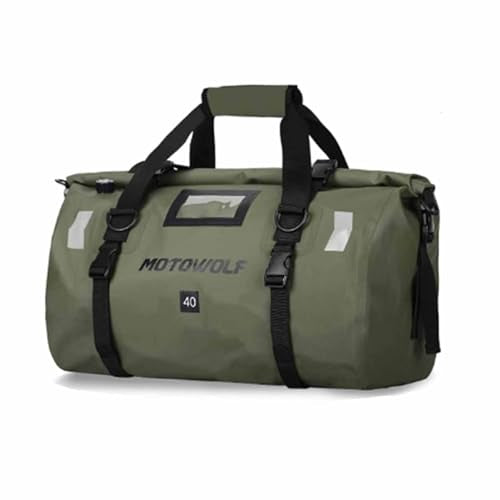 Motorcycle Tail Bag for Honda Monkey 125 2018-2025 Waterproof Duffle Luggage All Weather Back Seat Saddle Bag Expandable Capacity Rear Rack Trunk Storage Bag, Green - color: Green
