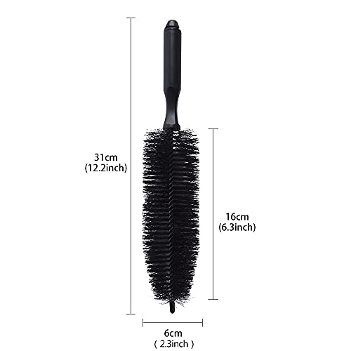 Motorcycle Car Wheel Spoke Brush Cleaner Black 11.8" Length