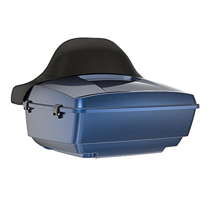 US Stock Advanblack King Tour Trunk Pack, Black Mount Bracket & Top Luggage Rack Fit for 2009-Later Harley Touring, Road Glide, Street Glide Special, Road King, Electra Glide (Big Blue Pearl) - color: Big Blue Pearl