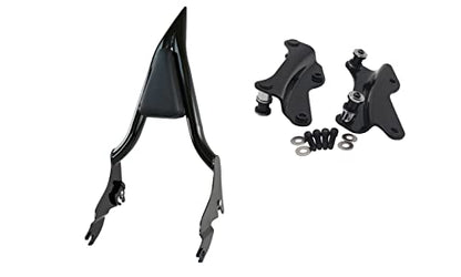 YHMOTO Detachable Sissy Bar Passenger Backrest 22" Inch with Docking Hardware Kits Fit for Harley Touring Models 2014-2025 Road King Ultra CVO Limited Street Glide Road Glide Electra Glide (Black) - color: Backrest Sissy Bar+Docking Hardware Kit