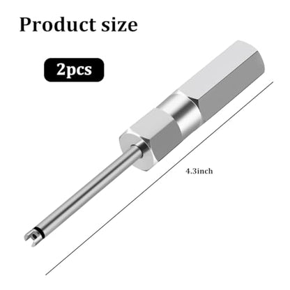 2PCS Car Valve Core Removal Tool, 4.3" Magnetic Single Head Vehicle Schrader Valve Stem Remover & Installer, Heavy Duty Screwdriver Tire Stem Removal Tool, Universal for Vehicles